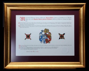 Wappen erstellen lassen -Wappenstiftung-Rittner-Urkunde