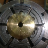 Raw golden part (750/000) of a rotor for a Pro Heraldica "Chrono-Zeitmaschine" with layed out coat of arms. This part will receive hand-engravings and will be skeletonized by hand.